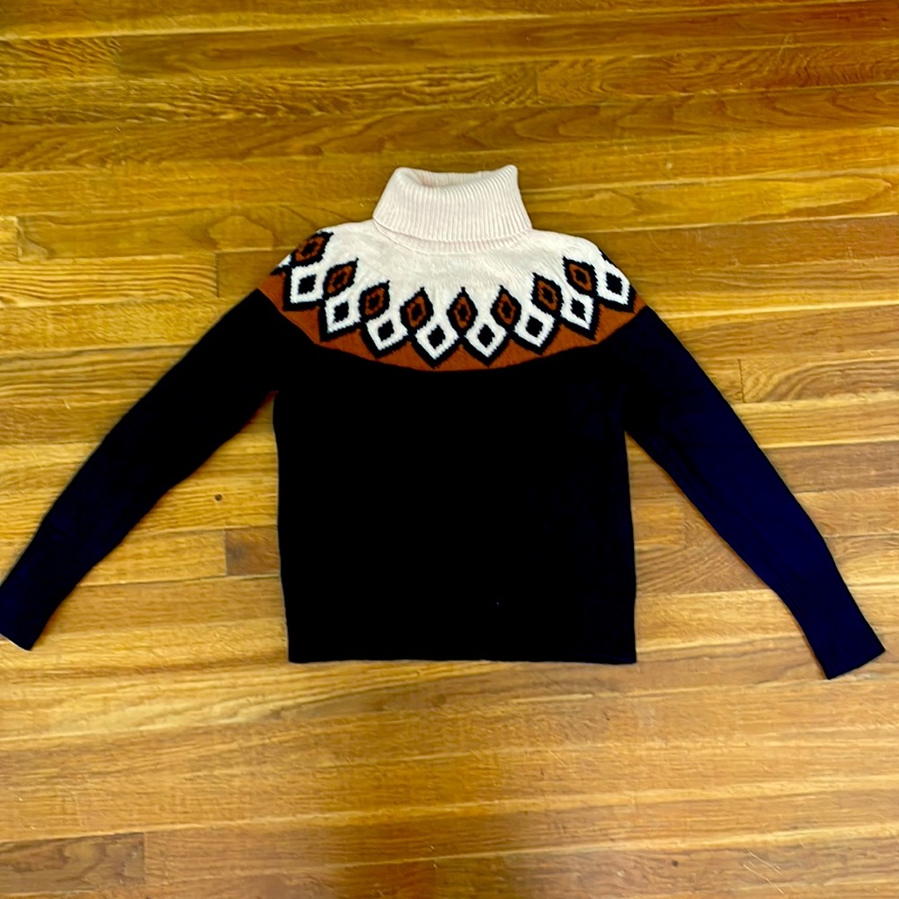 J. Crew small argyle turtleneck sweater